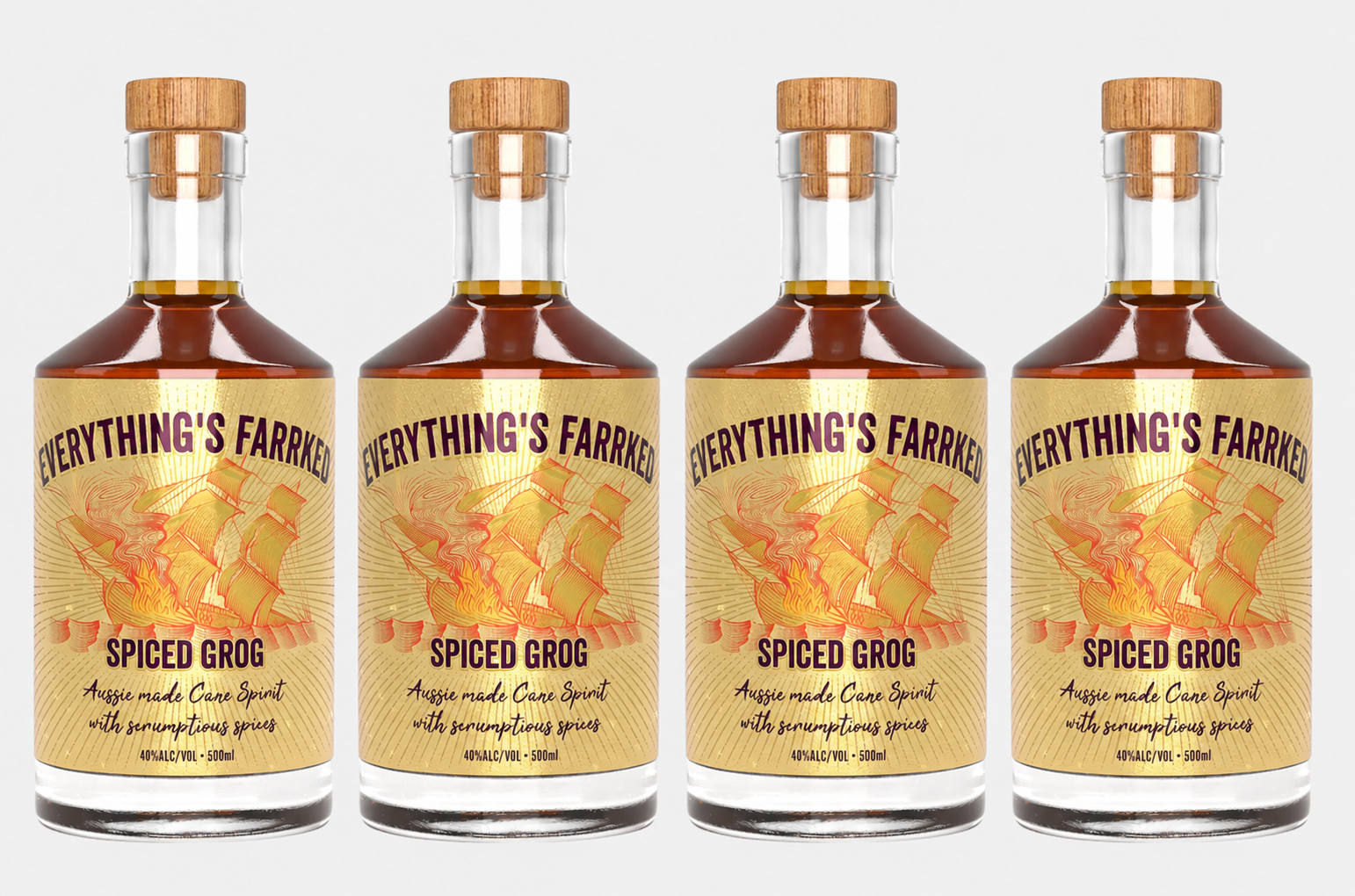 4 x Everything's Farrked Spiced Grog (Carribbean Spice)