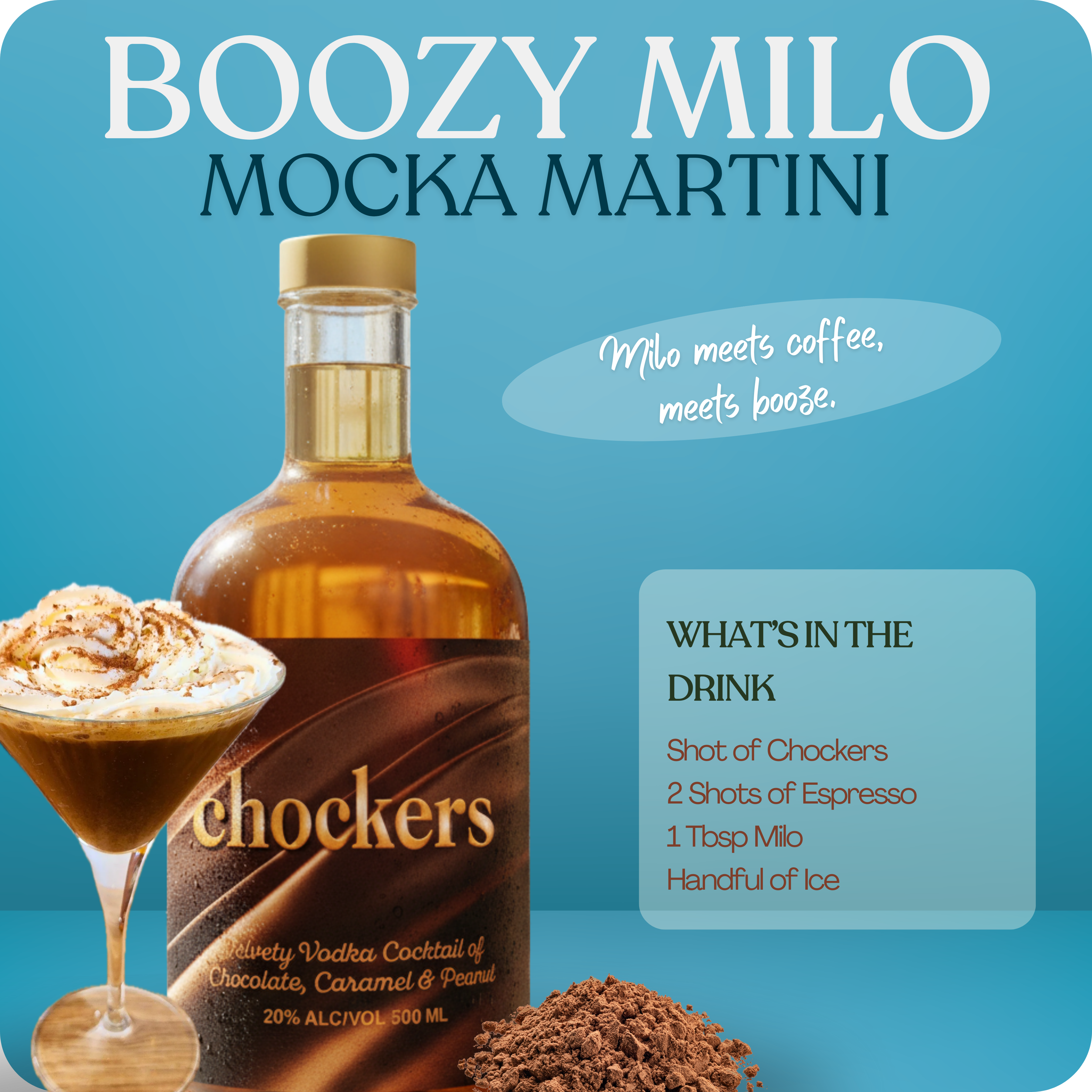 Chockers served as a dessert vodka