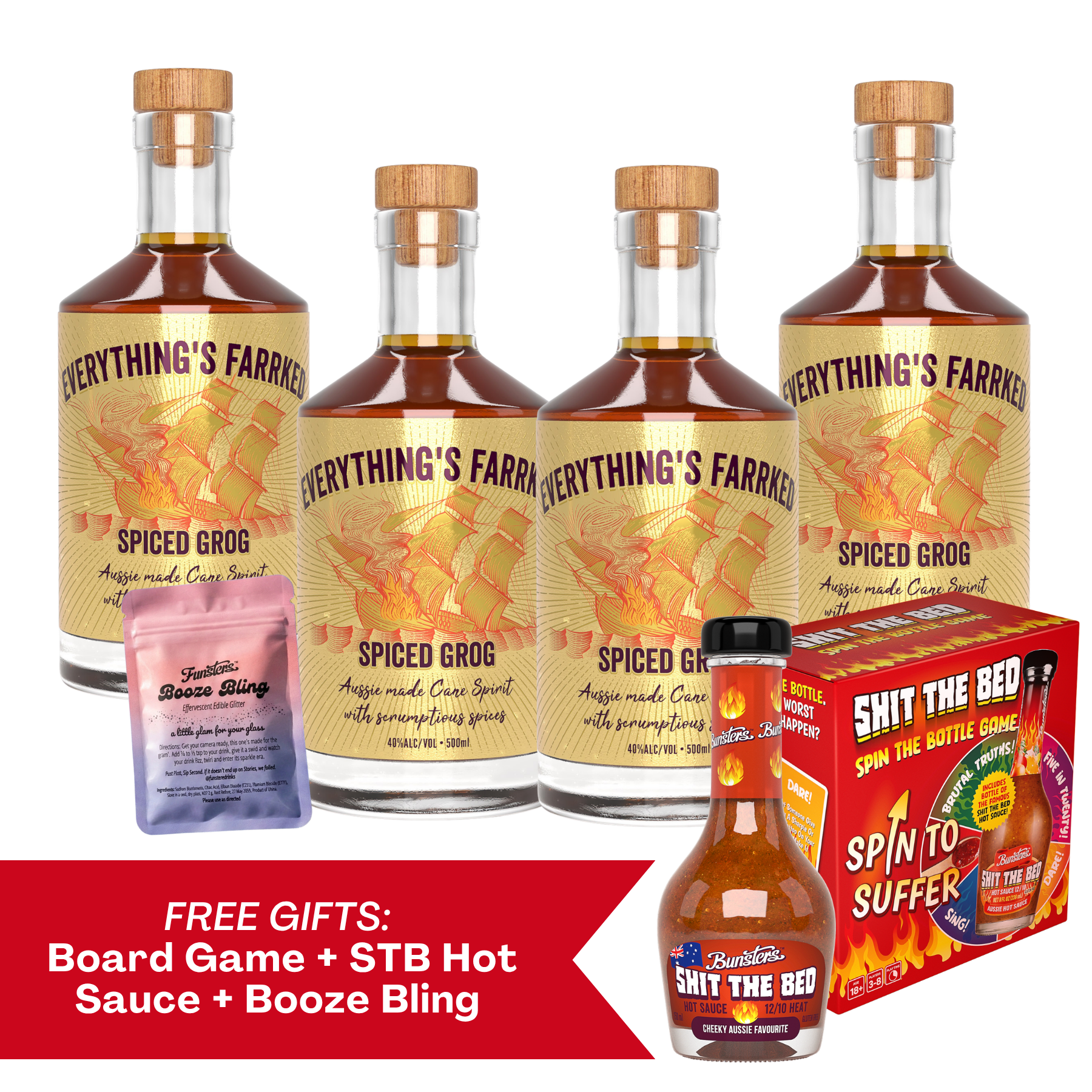 4 x Everything's Farrked Spiced Grog (Carribbean Spice)