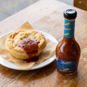 The Classic hot sauce with a meat pie